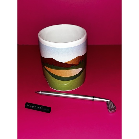 Kikkerland Putter Golfing Ceramic Coffee Cup & Club Pen 🖊️ - Picture 3 of 7